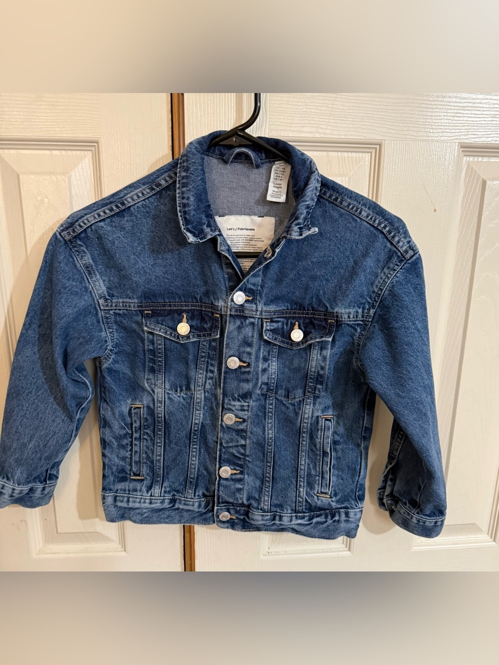 H&M Kids Denim Jacket Blue Loose Fit Youth US 7 EU 122 Jean Jacket